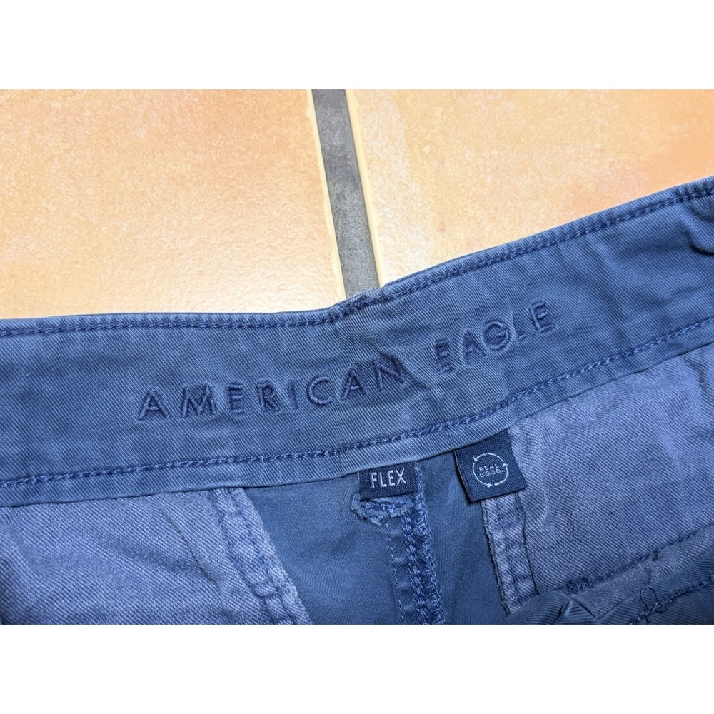 American Eagle Flex Classic Chino Shorts Blue Mens 34 9" Inseam - Picture 7 of 11